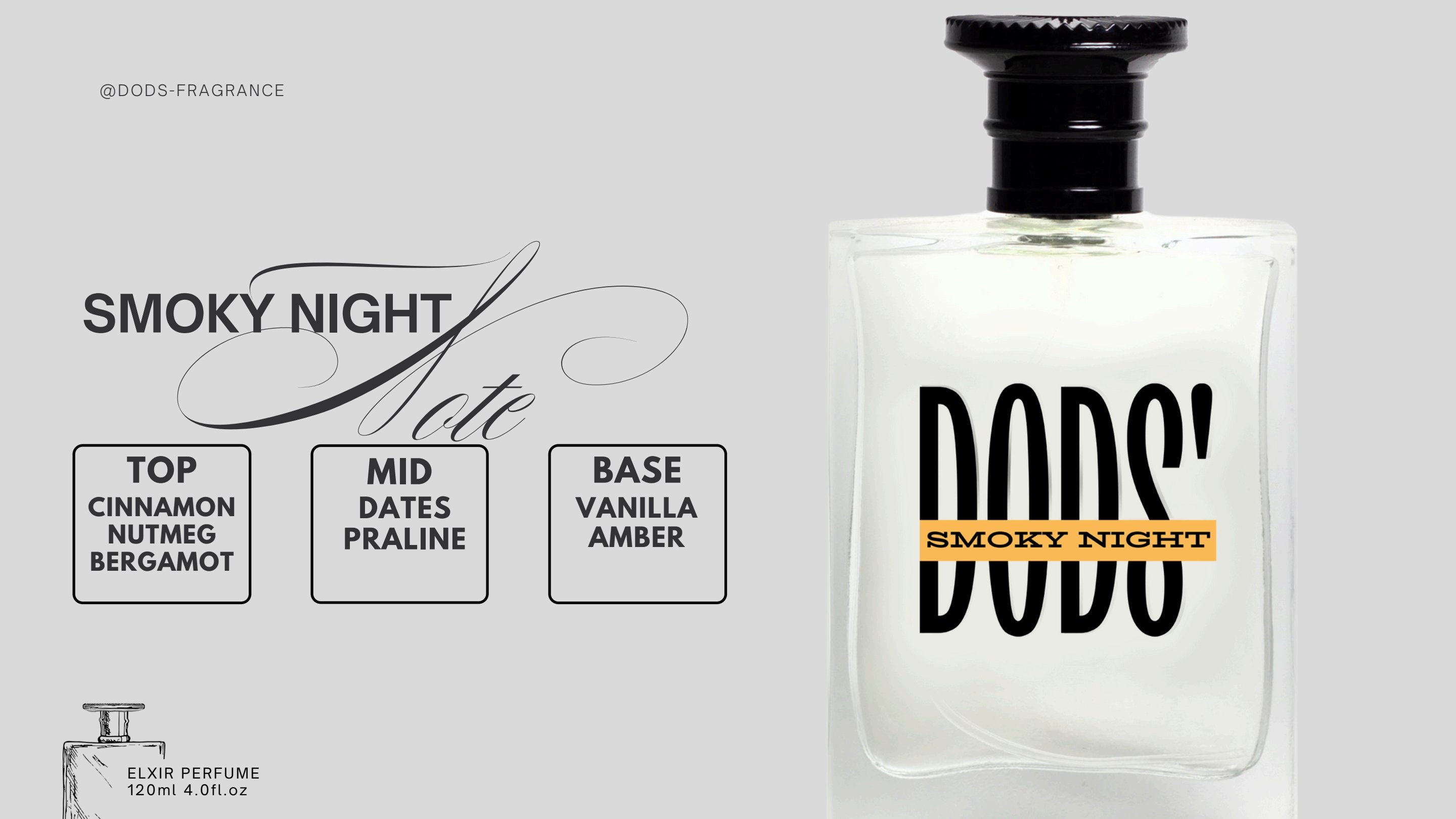 DODS' Smoky Night Elixir Perfume Eau de Parfum 120ml