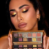 Huda Beauty Empowered Eye Shadow Palette 0.3oz 4.3g, Rich Golds, Coppers, Browns, Neutrals