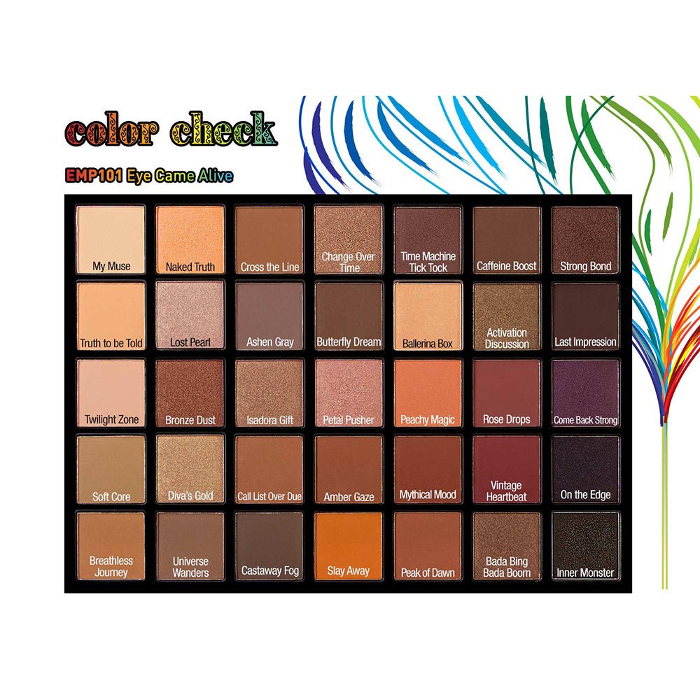 J. Cat Eye - Magine 35 Eyeshadow Palette Matte Shades, Dazzling Shimmers #color_EMP101 Eye Came Alive