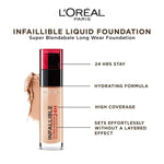 L'Oreal Infallible 24H Liquid Foundation 30ml 30ml, Hydrating, Waterproof, Full Coverage Base #color_140 Beige Dore/Golden Beige