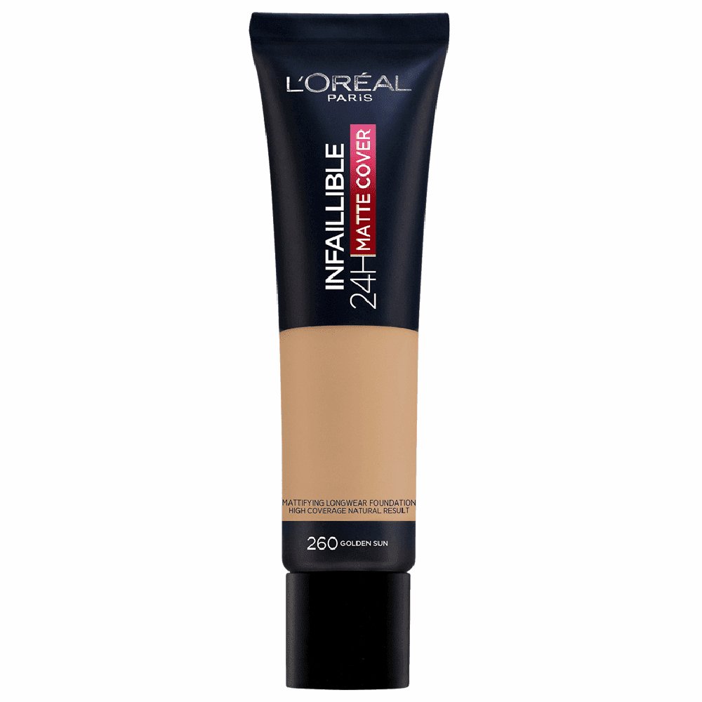 L'Oreal Paris Infallible 24HR Matte Cover Foundation 30ml, Long-Lasting Foundation, Mattifying Effect #color_260 Golden Sun