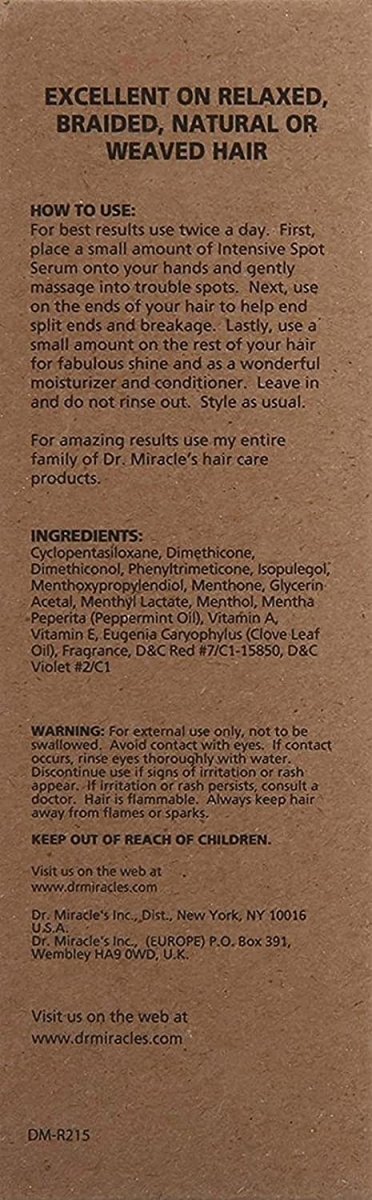 Dr. Miracle's Intensive Spot Serum 118ml Skin Care Masks & Peels 4.0oz 118ml