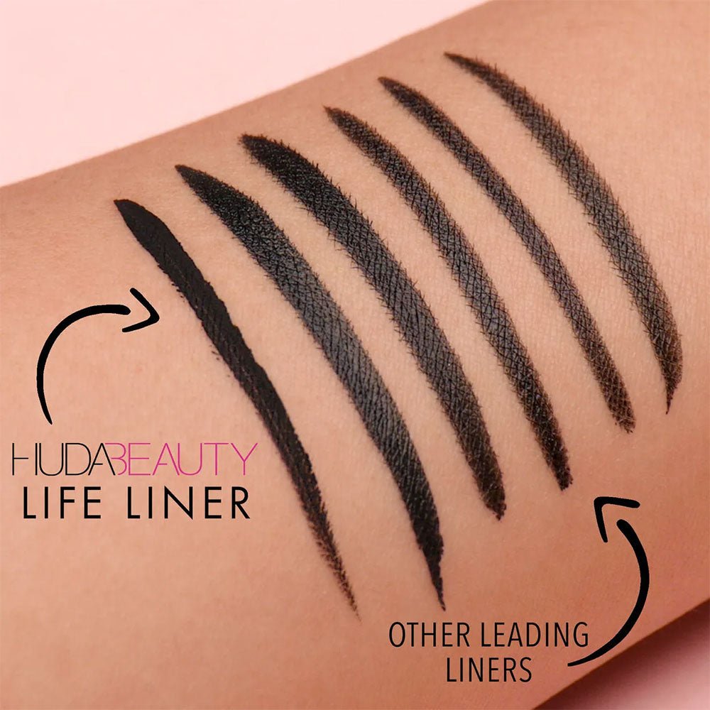 Huda Beauty Life Liner Double Ended Eyeliner Liquid & Pencil Eyeliner Black 0.05oz 1.5ml