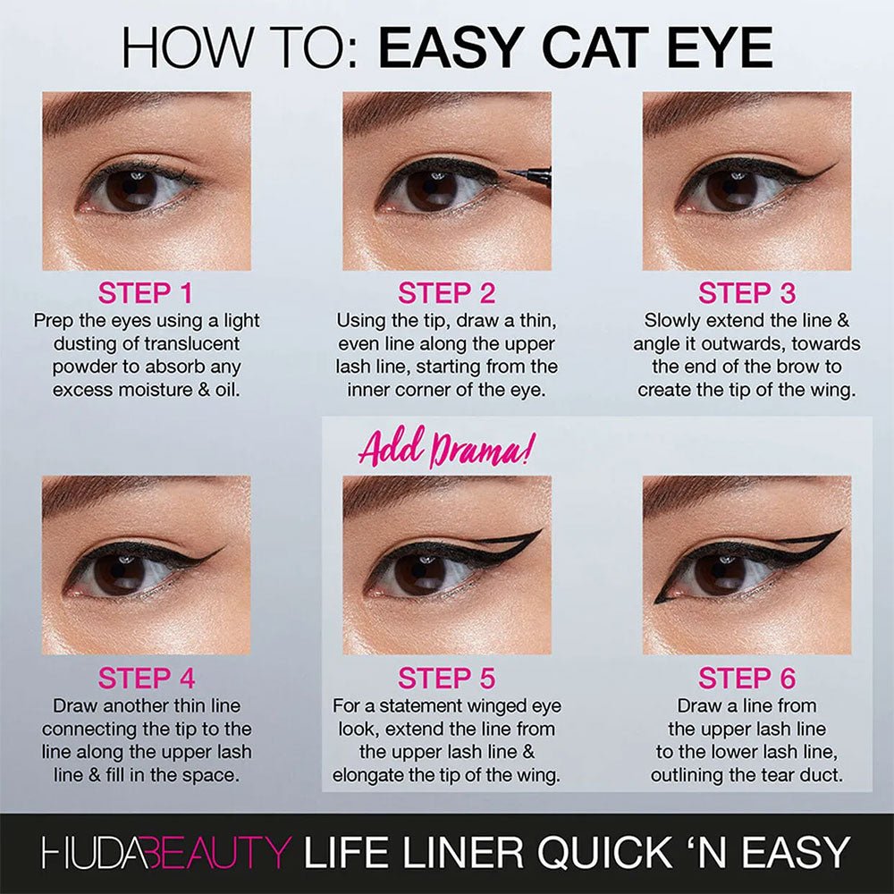Huda Beauty Life Liner Quick N Easy Precision Liquid Liner Eyeliner Extreme Black 0.03oz 1.0ml