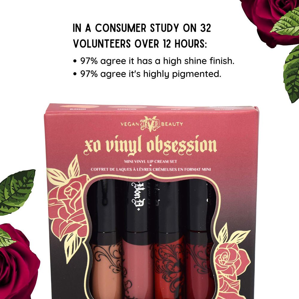 Kat Von D Mini XO Vinyl Lip Cream Lip Gloss Obsession Set Lipstick 4 x 2.5ml