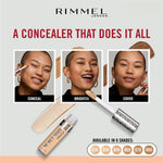 Rimmel Multi Tasker Concealer10ml, Covers up Blemishes,  Uneven Skintone, Brightens Dark Circles