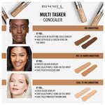 Rimmel Multi Tasker Concealer10ml, Covers up Blemishes,  Uneven Skintone, Brightens Dark Circles