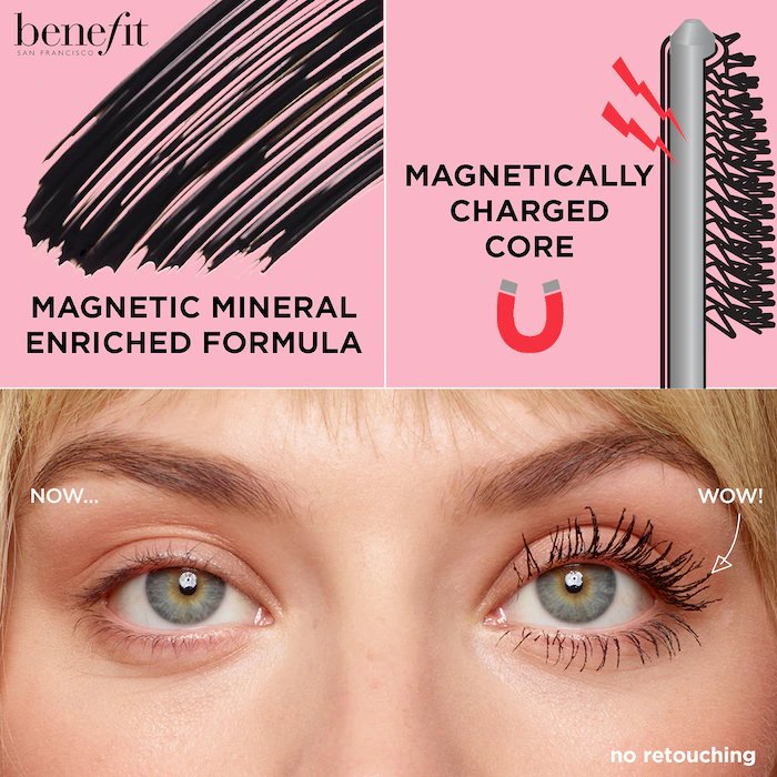 Benefit They're Real Magnet Extreme Lengthening Black Mascara Long Lasting  0.11oz 3g