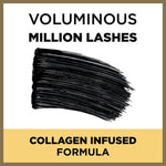 L'Oreal Paris Voluminous Million Lashes Mascara Black 0.32oz 9ml, Collagen-Infused Formula