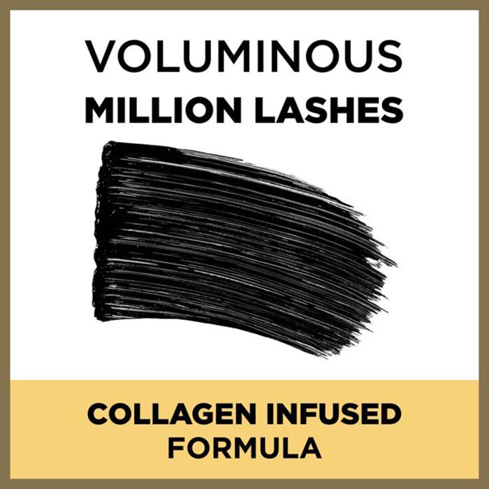 L'Oreal Paris Voluminous Million Lashes Mascara Black 0.32oz 9ml, Collagen-Infused Formula
