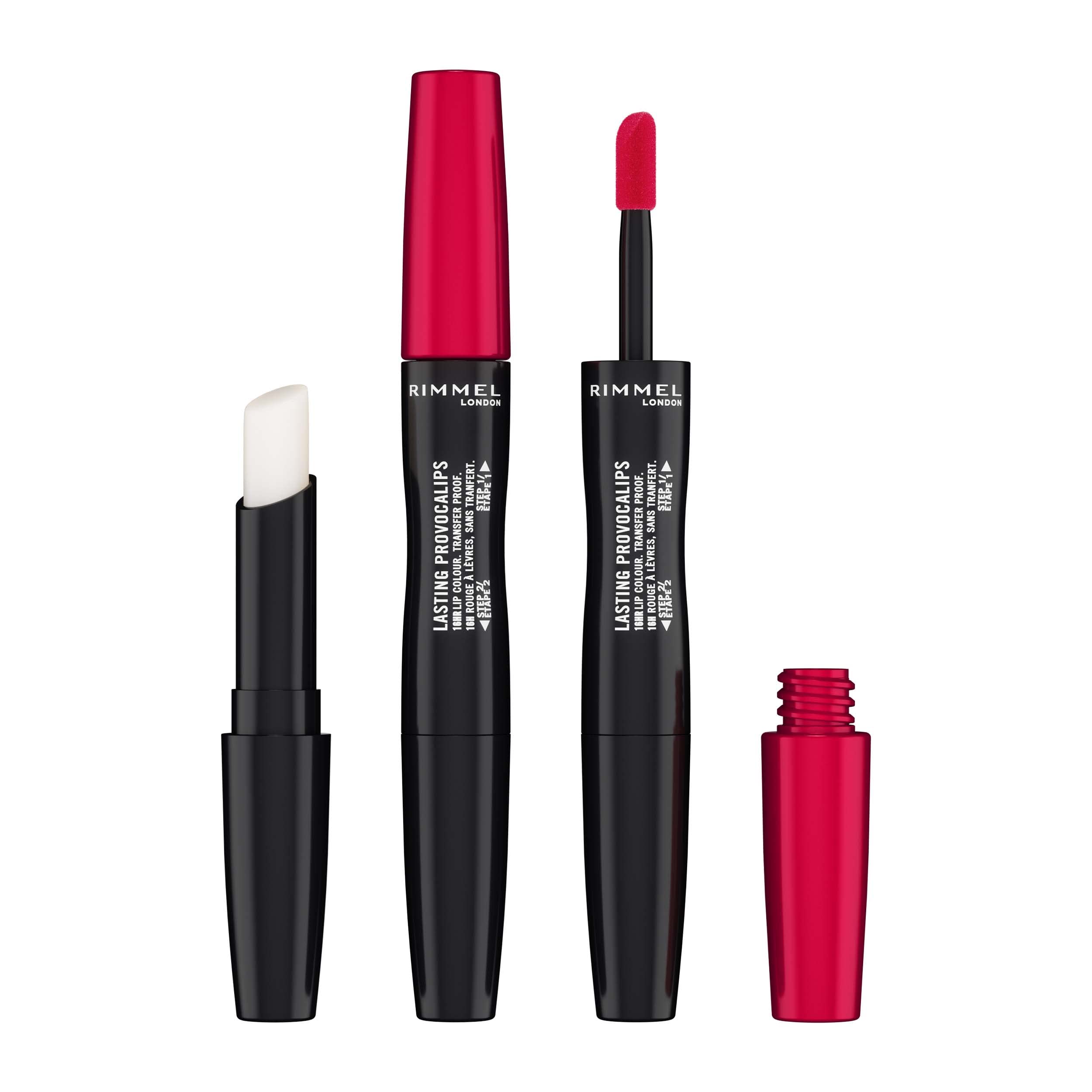 Rimmel Lasting Provocalips 16HR Lip Colour 2 Step 2.3ml  | Ramfa Beauty #color_500 Kiss the town red