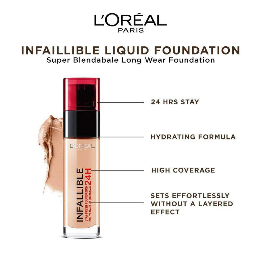 L'Oreal Infallible 24H Liquid Foundation 30ml | Ramfa Beauty #color_140 Beige Dore/Golden Beige