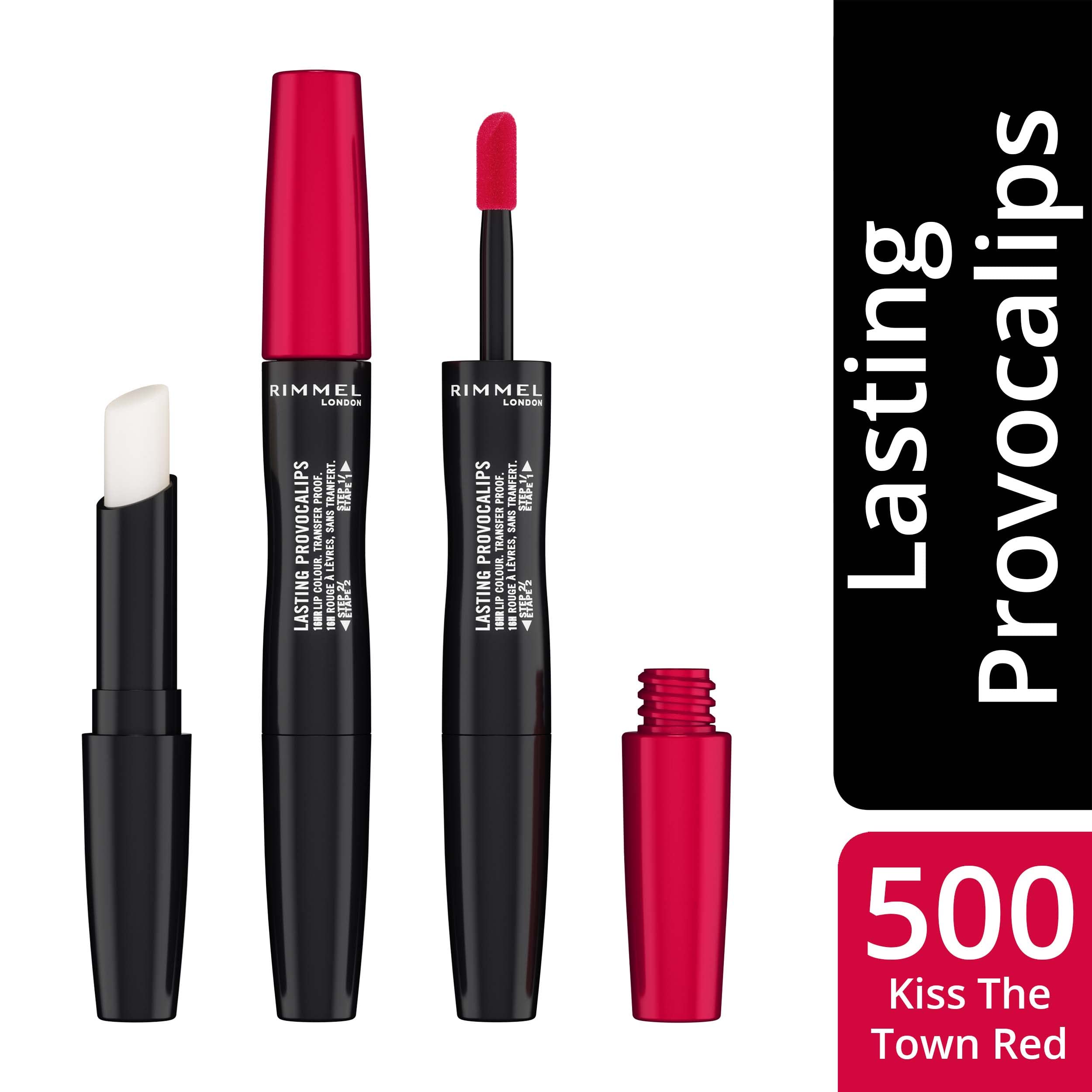 Rimmel Lasting Provocalips 16HR Lip Colour 2 Step 2.3ml | Ramfa Beauty #color_500 Kiss the town red