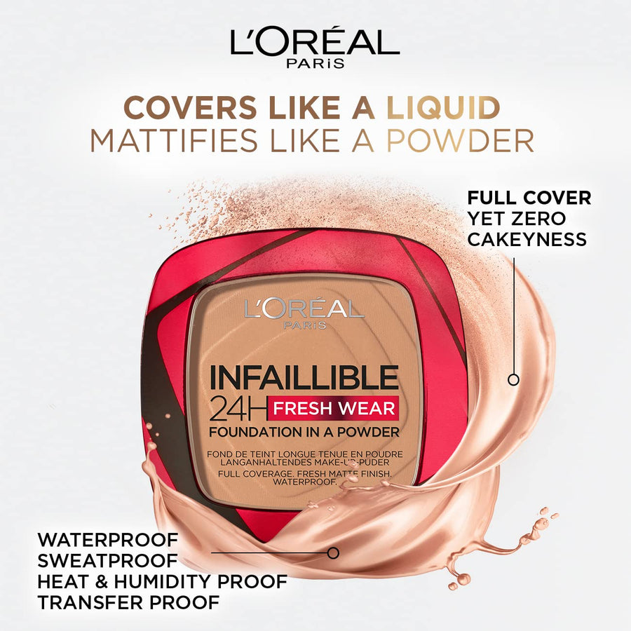L'Oreal Infallible 24H Fresh Wear Powder Foundation | Ramfa Beauty #color_Golden Sun