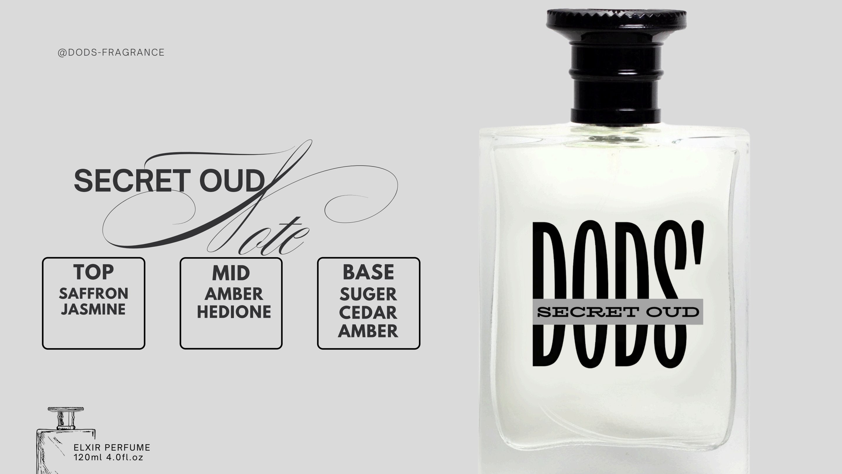 DODS’ Secret Oud Elixir Perfume Eau de Parfum 120ml