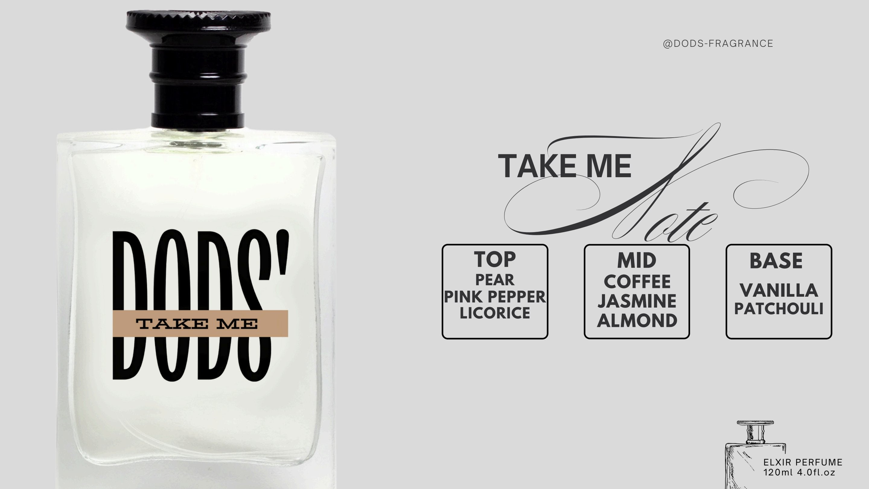 DODS’ Take Me Elixir Perfume Eau de Parfum 120ml