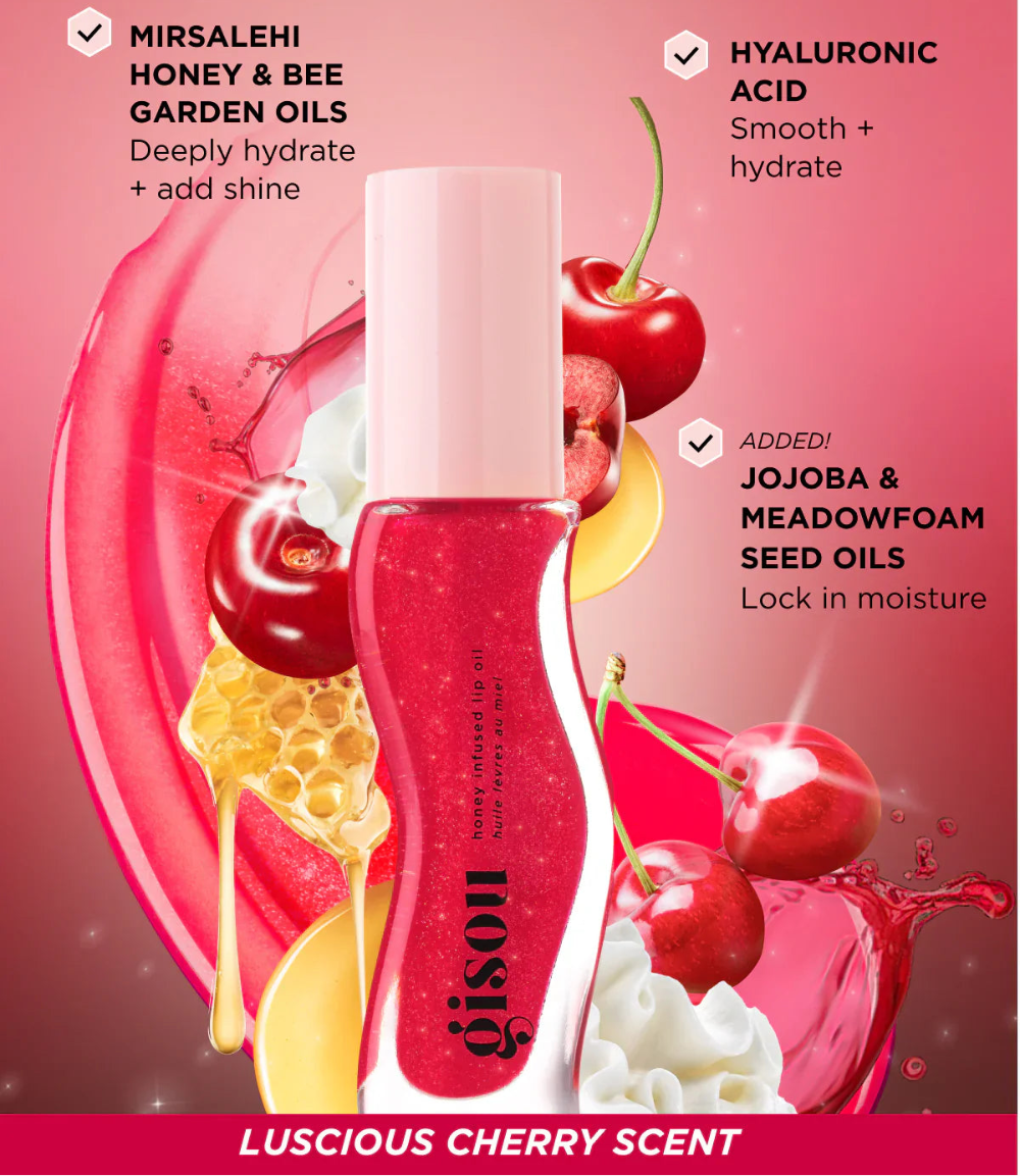 Gisou Honey Infused Lip Oil 8ml #color_Cherry On The Cake