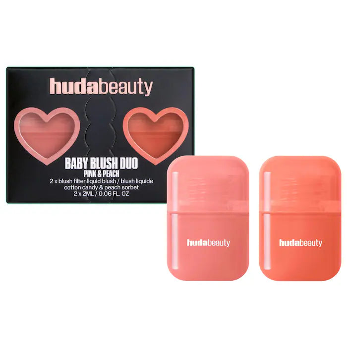 Huda Beauty Mini Baby Blush Duo Set #color_Cotton Candy and Peach Sorbet