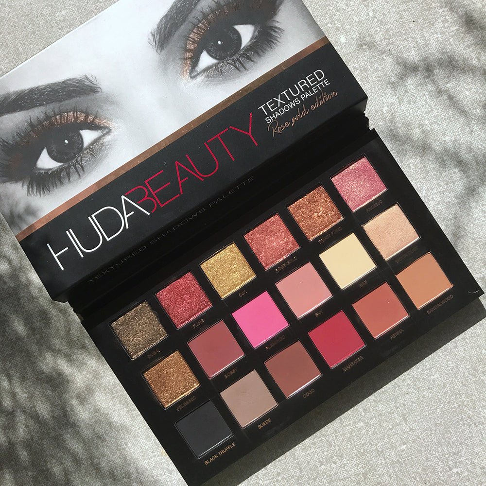 Huda Beauty Rose Gold Remastered Eyeshadow Palette, 18 Buttery-Smooth Shadows, High-Pigment 