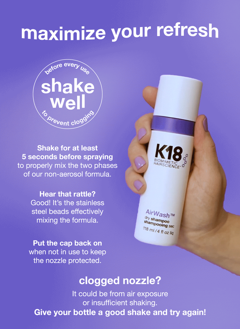 K18 Airwash Dry Shampoo AirWash Biomimetic Hairscience