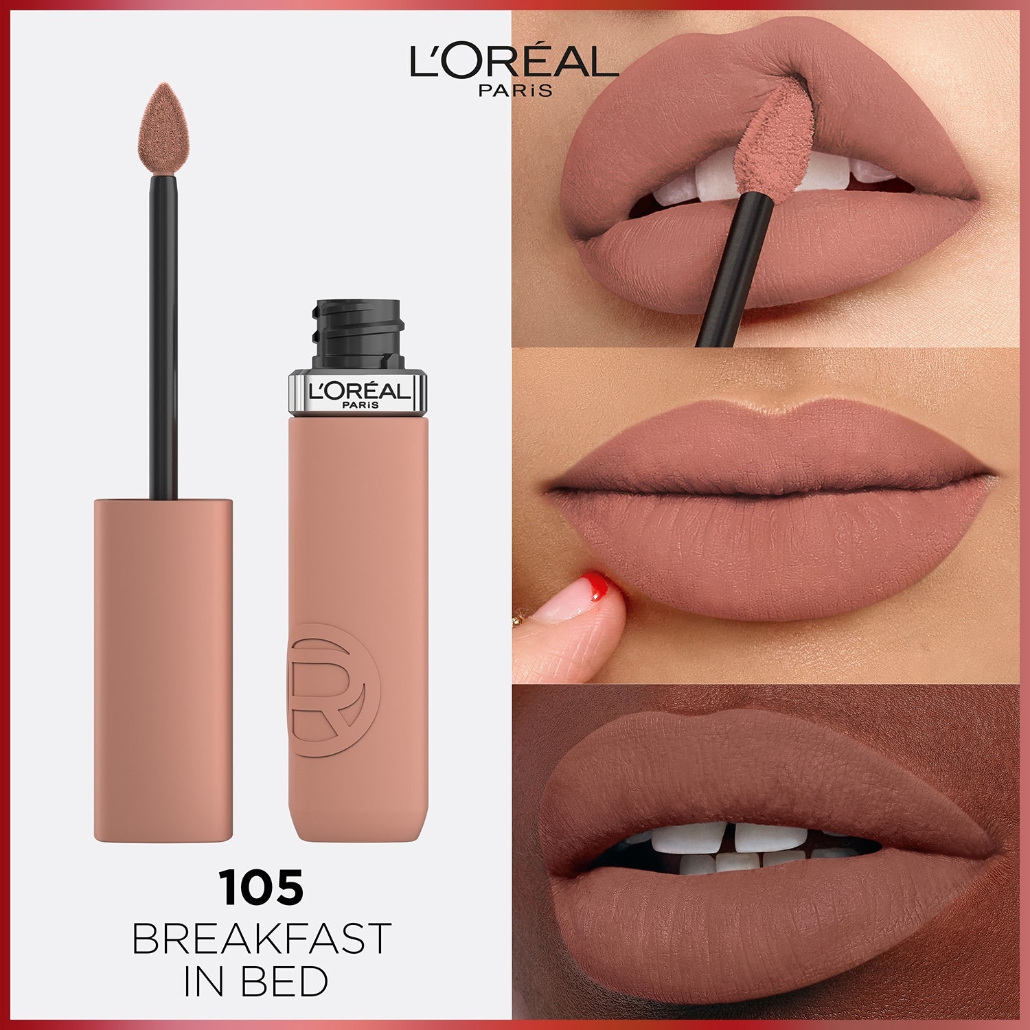 L'Oreal Infallible Matte Resistance Liquid Lipstick 5ml Ultra-Lightweight, Creamy Formula, Matte Finish #color_105 BreakFast in Bed