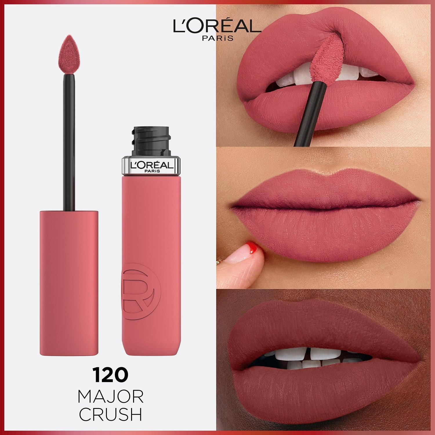 L'Oreal Infallible Matte Resistance Liquid Lipstick 5ml Ultra-Lightweight, Creamy Formula, Matte Finish #color_120 Major Crush