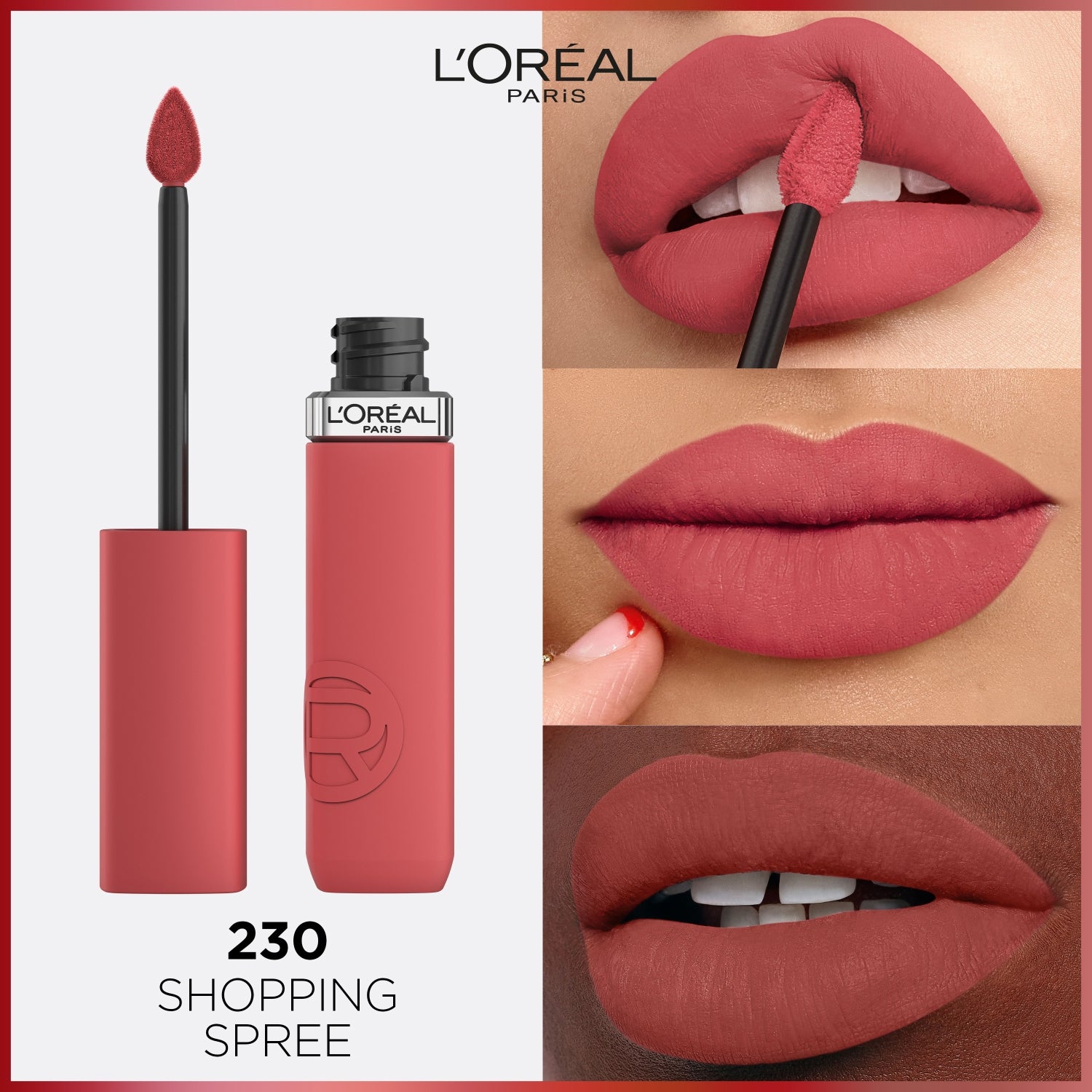 L'Oreal Infallible Matte Resistance Liquid Lipstick 5ml Ultra-Lightweight, Creamy Formula, Matte Finish #color_230 Shopping Spree