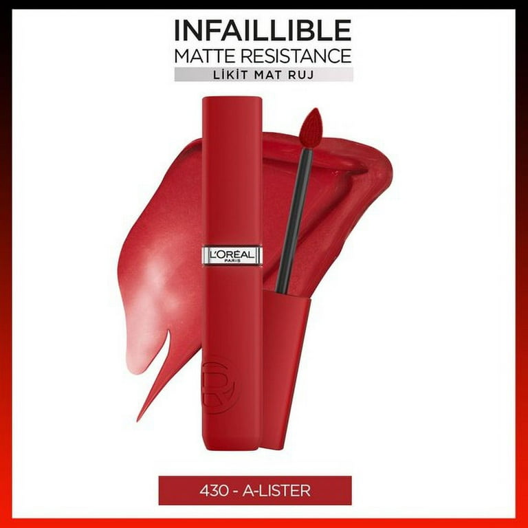L'Oreal Infallible Matte Resistance Liquid Lipstick 5ml Ultra-Lightweight, Creamy Formula, Matte Finish #color_430 A-Lister