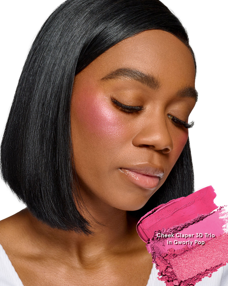 ONE/SIZE by Patrick Starrr Cheek Clapper 3D Blush Trio Palette  #color_Gworly Pop