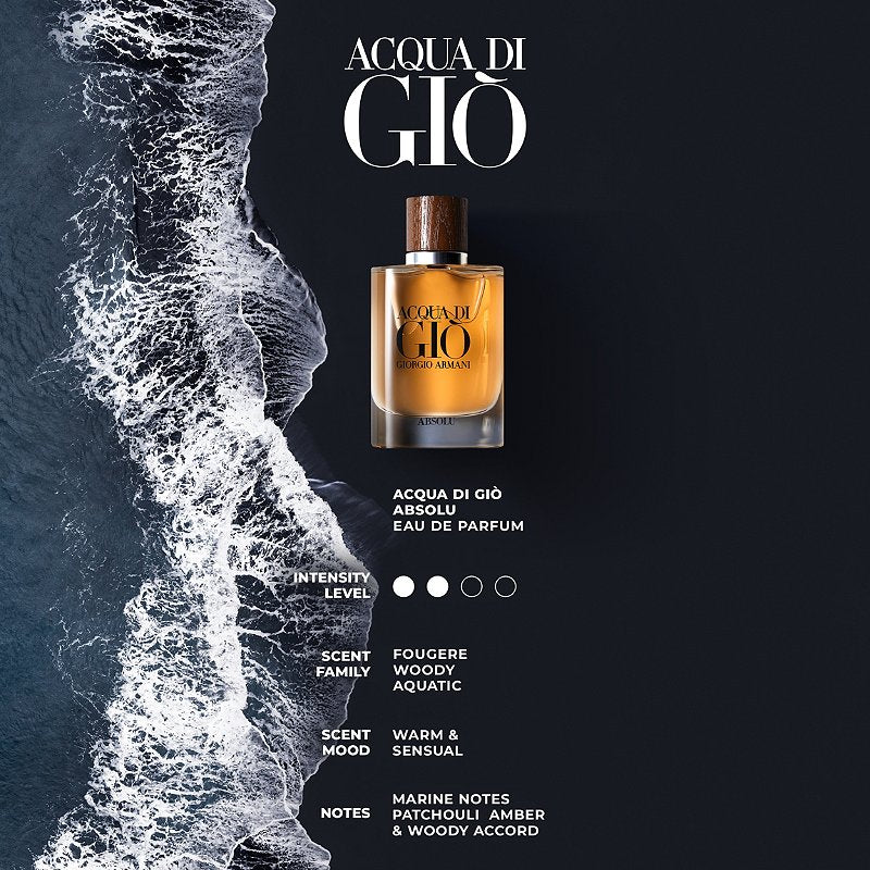 Giorgio Armani Acqua Di Gio Absolu Men Perfume 4.2oz 125ml 2.7oz 75ml EAU DE PARFUM SPRAY  