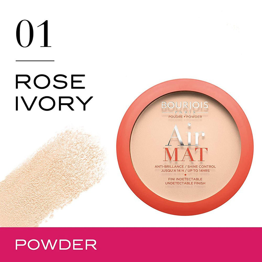 Bourjois Air Mat Compact Powder 0.35oz 10g Lightweight Long-Lasting Foundation Powder #color_01 Ivory