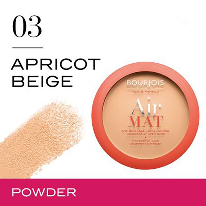 Bourjois Air Mat Compact Powder 0.35oz 10g Lightweight Long-Lasting Foundation Powder #color_03 Apricot Beige