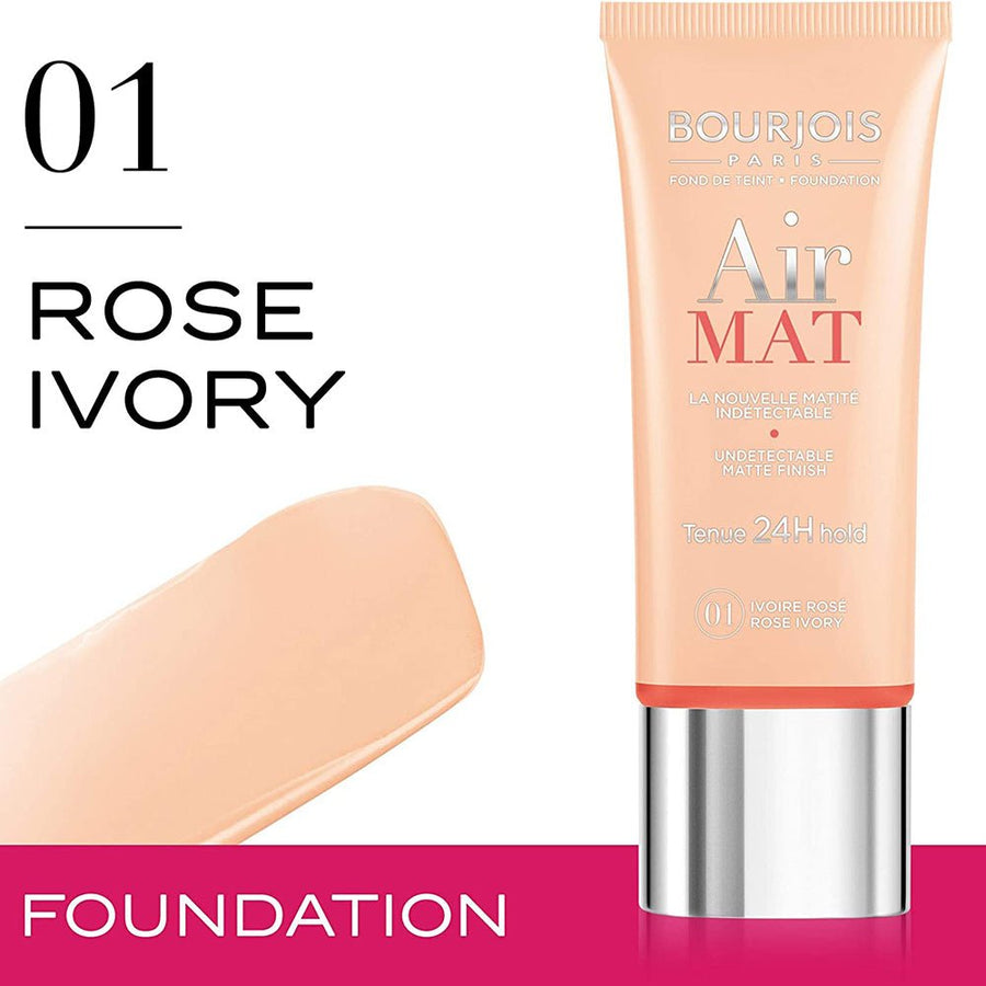 Bourjois Air Mat Foundation 1.0oz 30ml Smooth Matte Finish 24 Hours #color_01 Rose Ivory