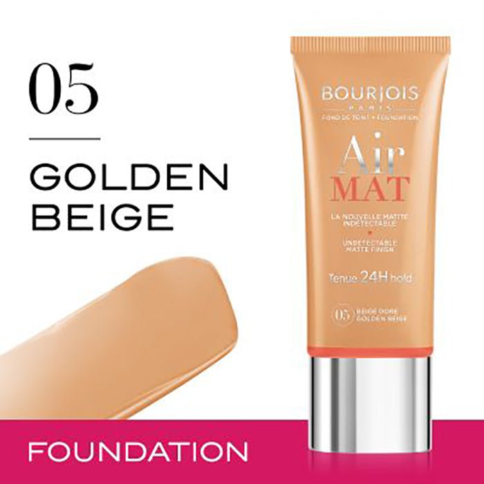 Bourjois Air Mat Foundation 1.0oz 30ml Smooth Matte Finish 24 Hours #color_05 Golden Beige