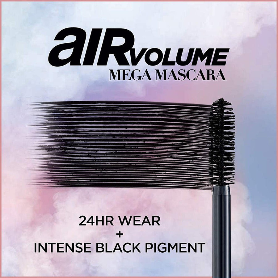 L'Oreal Paris Air Volume Mega Mascara 0.32oz 9.4ml Black, Lightweight Volumizing