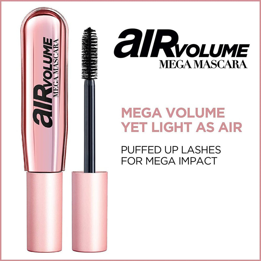 L'Oreal Paris Air Volume Mega Mascara 0.32oz 9.4ml Black, Lightweight Volumizing