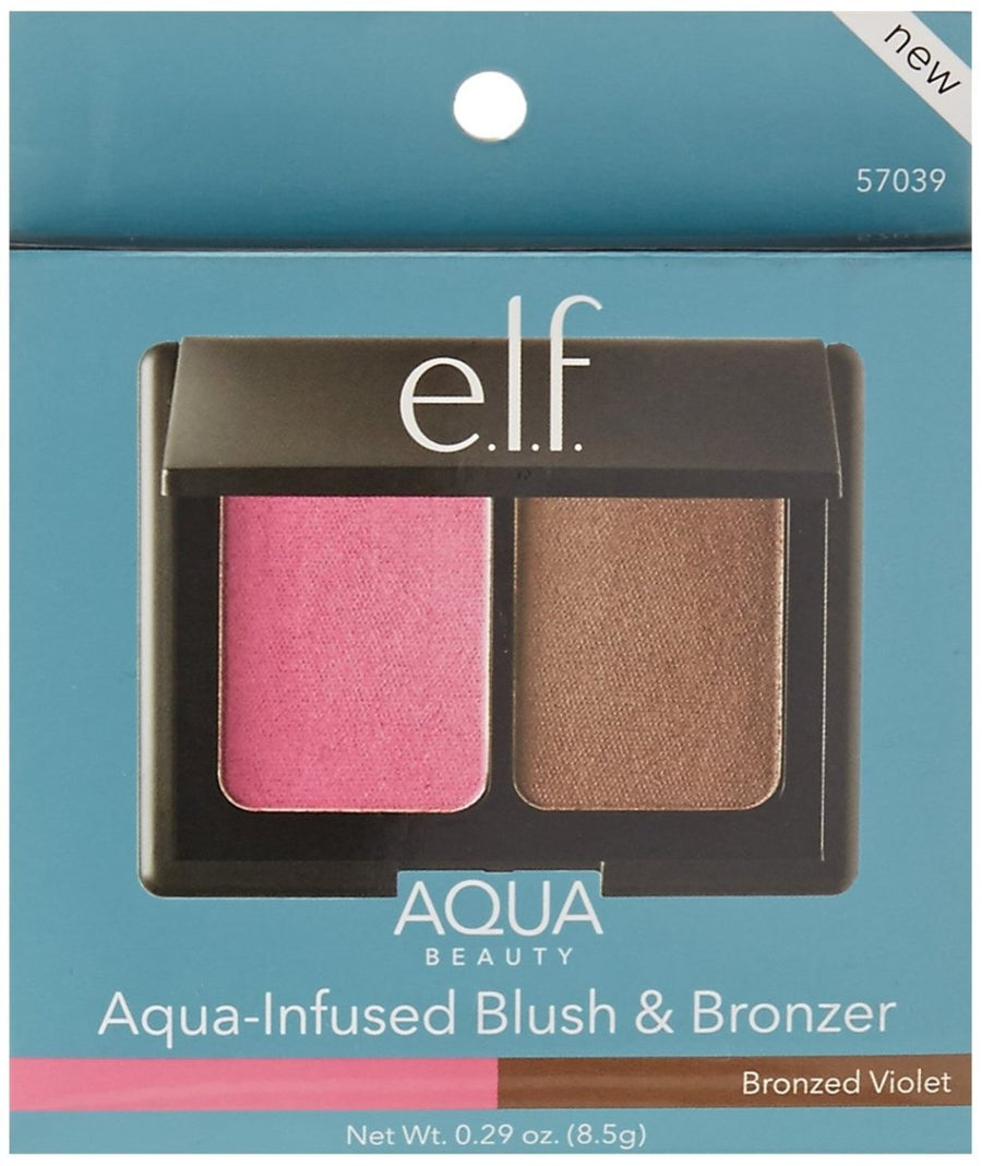 E.L.F Aqua Beauty Blush & Bronzer 0.3oz 8.5g Vitamin E, Cream-to-Powder Formula Hydrates Skin