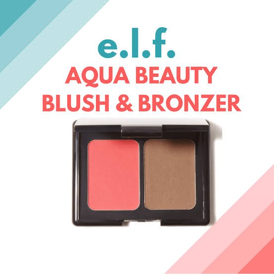 E.L.F Aqua Beauty Blush & Bronzer 0.3oz 8.5g Vitamin E, Cream-to-Powder Formula Hydrates Skin