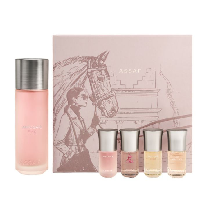 Assaf Arrogate Pink EDP Set 5Pcs Women Perfume 6.7oz 200ml EAU DE PARFUM SPRAY