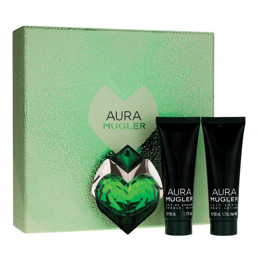 Thierry Mugler Aura Women Perfume Gift Set 1.0oz 30ml EAU DE PARFUM SPRAY with Lotion and Shower Gel