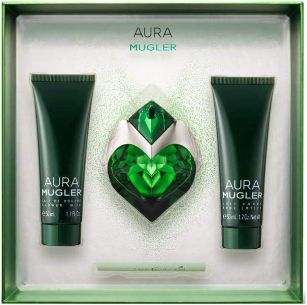 Thierry Mugler Aura Women Perfume Gift Set 1.0oz 30ml EAU DE PARFUM SPRAY with Lotion and Shower Gel