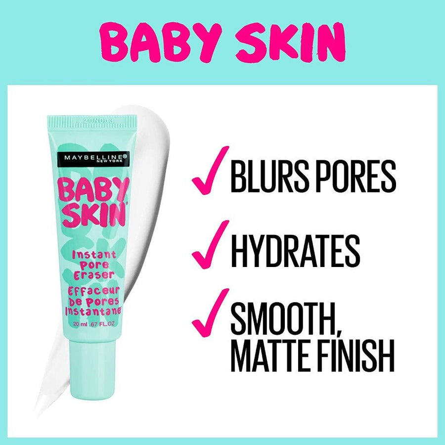 Maybelline Baby Skin Instant Pore Eraser Face Primer 0.74oz 22ml Clear, Smooth Matte Finish