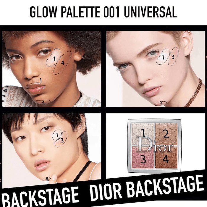 Christian Dior Backstage Glow Face Highlighter & Blush Palette OO1 Universal 10g #color_OO1 Universal