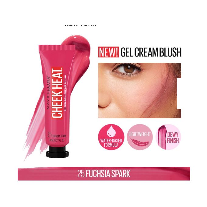 Maybelline Cheek Heat Gel Cream Blush 10ml | Ramfa Beauty#color_25 Fuchsia Spark