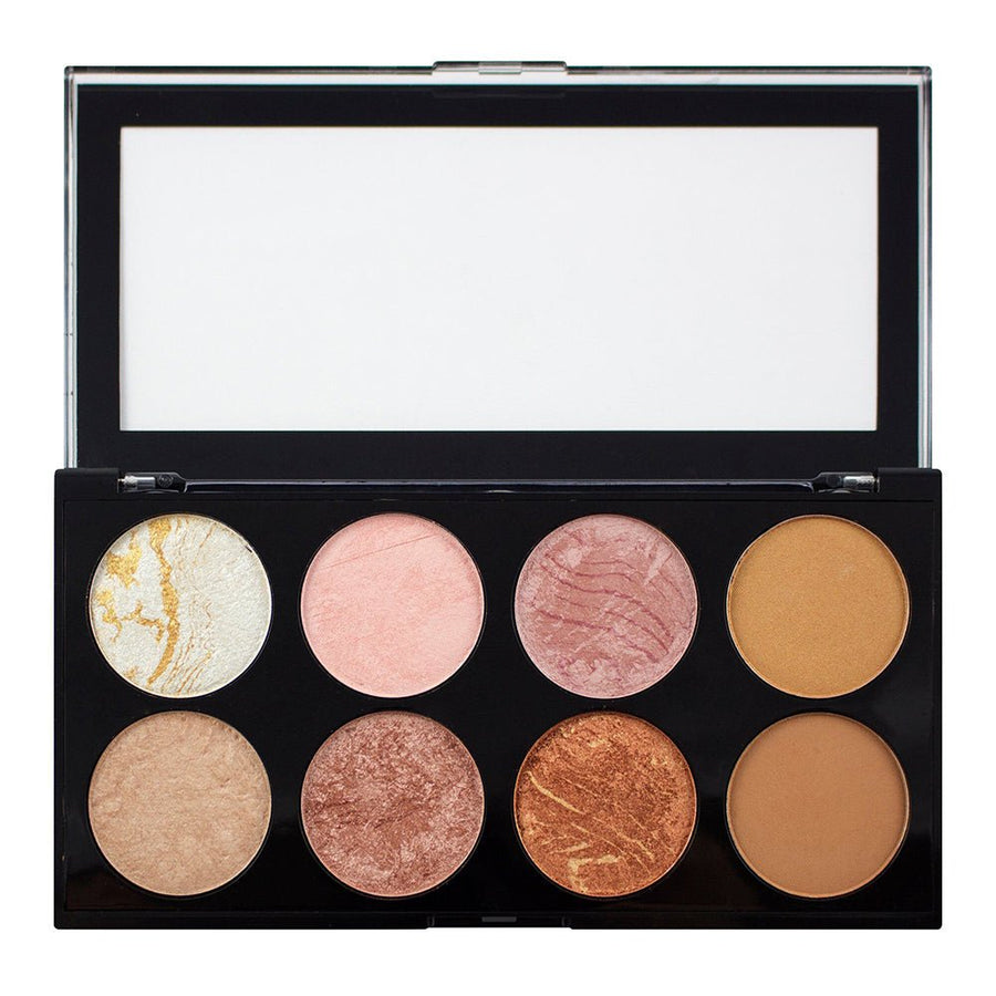 Revolution Blush Ultra Palette Golden Sugar 0.46oz 13g, Bronzers, Blushers, Baked Bronzer, Highlighter