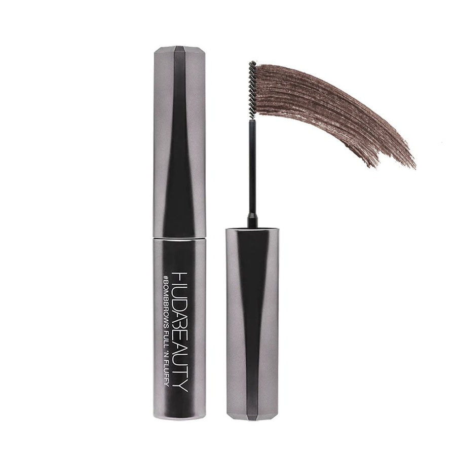 Huda Beauty #BombBrows Full 'N Fluffy Fiber Gel 4.5ml, Adds Thickness to Eyebrows #color_6 Rich Brown