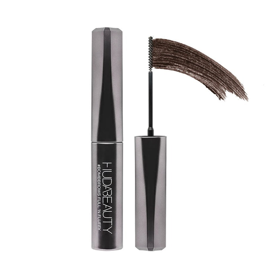 Huda Beauty #BombBrows Full 'N Fluffy Fiber Gel 4.5ml, Adds Thickness to Eyebrows #color_7 Black Brown