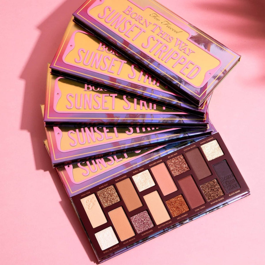 Too Faced Born This Way Sunset Stripped Eyeshadow Palette, 16 Bronzes, Highlighting Shimmers, Metallics