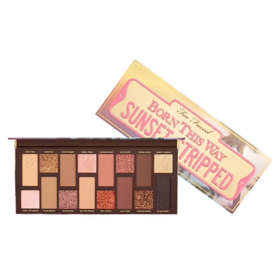 Too Faced Born This Way Sunset Stripped Eyeshadow Palette, 16 Bronzes, Highlighting Shimmers, Metallics