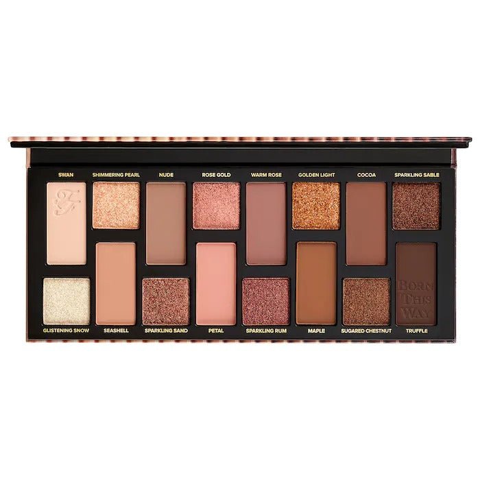 Too Faced Born This Way The Natural Nudes Eye Shadow Palette 0.42oz 12.0g, 16 Colors, Metallic, Shimmer, and Sparkle Shades 